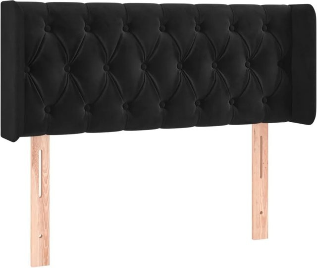 vidaXL LED Kopfteil in Schwarz aus Samt mit USB-Ladeport und integrierter Beleuchtung B: 103 cm, T: 16 cm, H: 78-88 cm - Bild 1