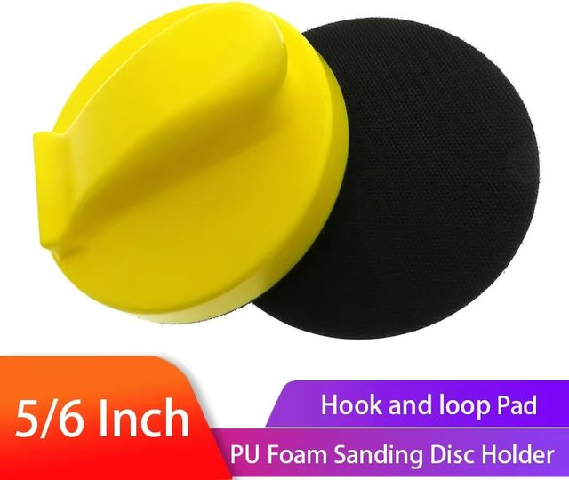 Handschleifblock mit Schleifpapierhalterung und Polierpad aus PU-Schaum in Gelb, 5/6 Zoll - Bild 1