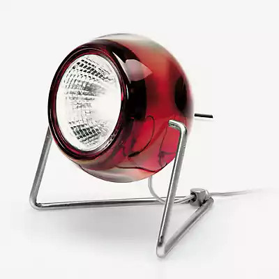 Fabbian Beluga Colour Tischleuchte aus Glas und Metall in Rot und Silber - Bild 1