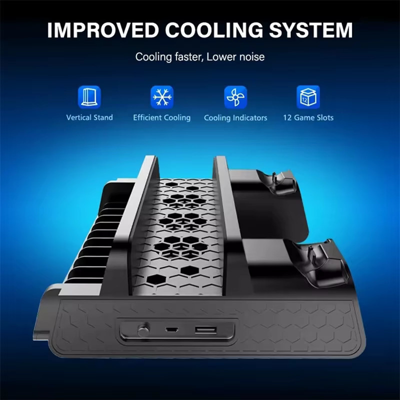 Sony Standventilator zur Kühlung für PlayStation PS4 Pro Slim und PS4 Controller in Schwarz - Bild 2