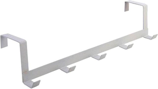 Winnerer Moon Badezimmer Organizer Rack mit 5 Haken zum Aufhängen über der Tür, Weiß, B: 29,0 cm, H: 7,5 cm, T: 6,3 cm - Bild 1