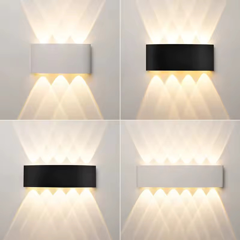 CYLRDXK LED Wandleuchte IP65 aus Aluminium in Silber und Weiß für Garten, Wohnzimmer und Treppen mit warmweißem Licht - Bild 2