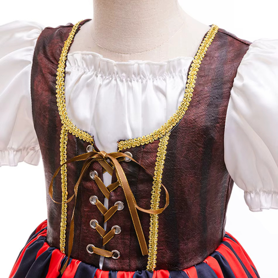 ollobebe Piraten Kinder Cosplay Bühnenkostüm, Mädchen, Piraten, Bunt / Mehrfarbig - Bild 3