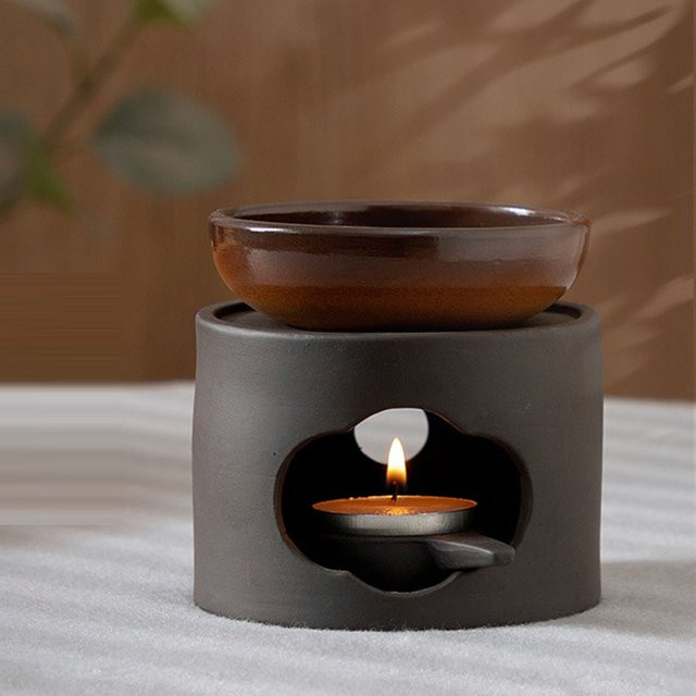 YXYMCF 3-in-1 Keramik Teewärmer und Weihrauchbrenner im japanischen Stil, Zinnober, 100 ml - Bild 1