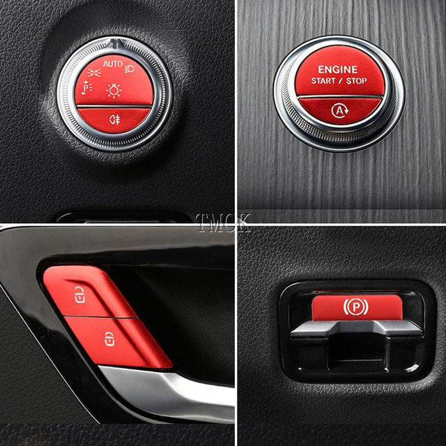 TMCK Schalterverkleidung für Mercedes Benz C E GLC Klasse W206 W214 X254 (2022-2026) Motor Start-Stopp-Schalter und Scheinwerfer-Schalter Knopf - Bild 1