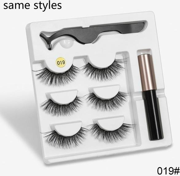 Nerf Magnet-Nervwimpern mit Pinzette und Eyeliner, 3 Paare, Damen - Bild 1