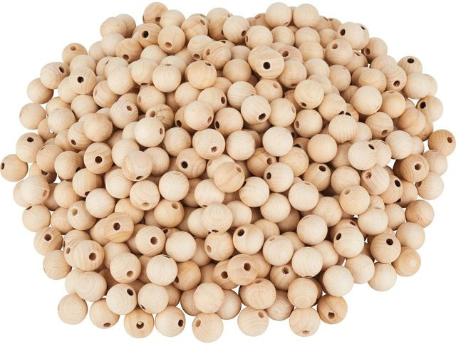 VBS XXL Holzkugeln durchgebohrt in Natur/Beige, Durchmesser: 15 mm, 1.000 Stück - Bild 1