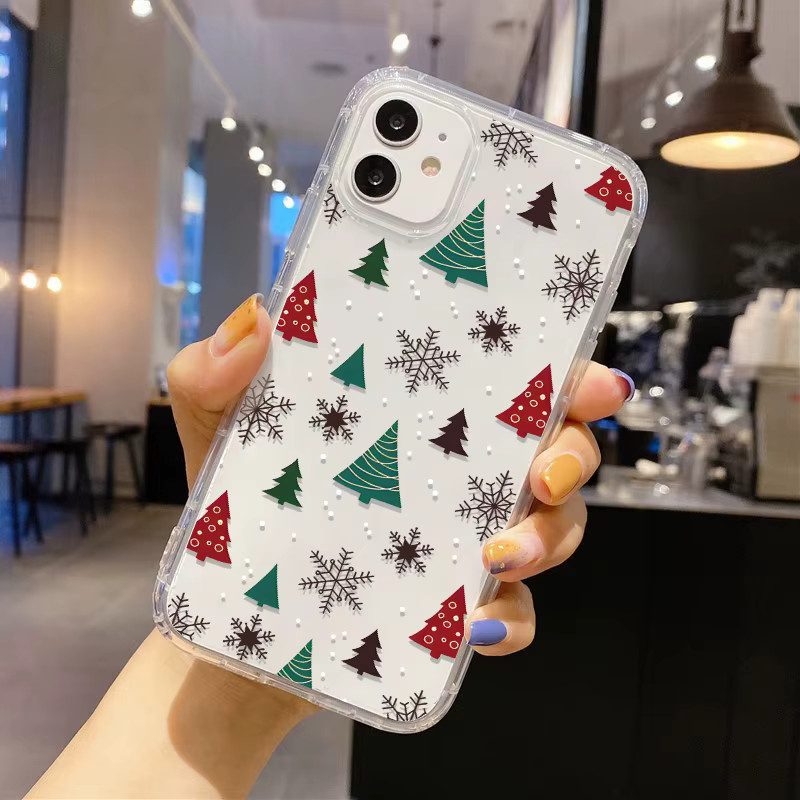 Stoßfeste iPhone Hülle mit Weihnachtsbaum und Neujahr Design für iPhone 16 15 14 13 12 11 Pro Max und Pro Modelle - Bild 2