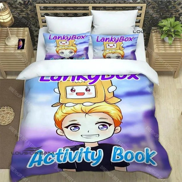 Lankybox Foxy Boxy Bettwäscheset mit Motivdruck, Single-Bettwäsche aus Mikrofaser, Mehrfarbig, B/H: 90 x 200 cm - Bild 1
