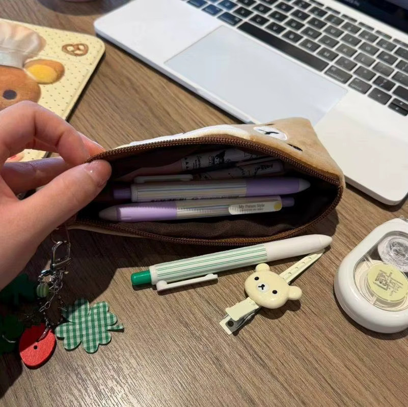 Rilakkuma Federmäppchen für Kinder und Mädchen, Nettes Cartoon Bär Stiftebeutel aus Textil, Mehrfarbig - Bild 4