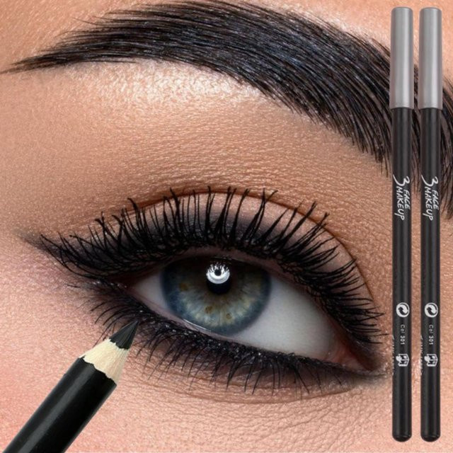 Eyeliner- und Augenbrauenstift-Set, schwarz, natürliches Finish, Unisex - Bild 1