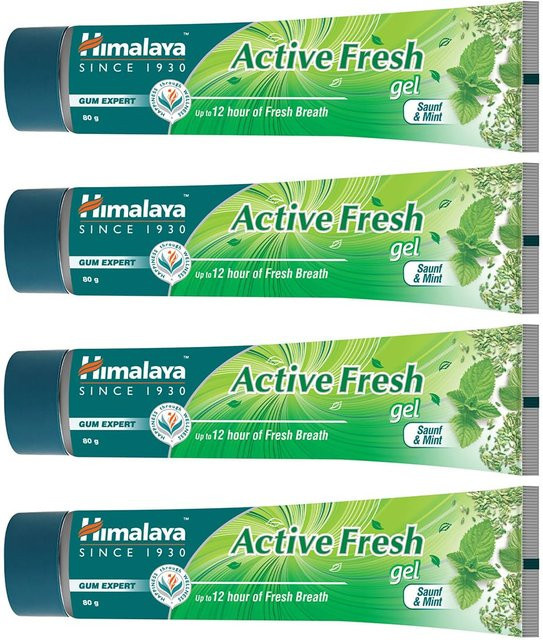 Himalaya Active Fresh Multi Action Gel Zahnpasta, 4x 80 g, Unisex - Bild 1