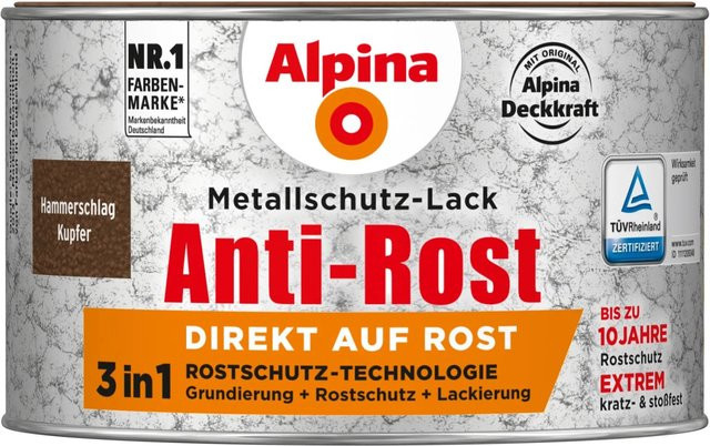 Alpina Metallschutz-Lack Anti-Rost Kupfer Hammerschlag 300 ml - Bild 1