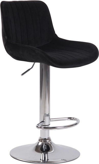 DELUKE Barhocker BEKIM mit Lehne, Samt Schwarz, drehbar, B/T/H: 50 x 50 x 86 cm - Bild 1