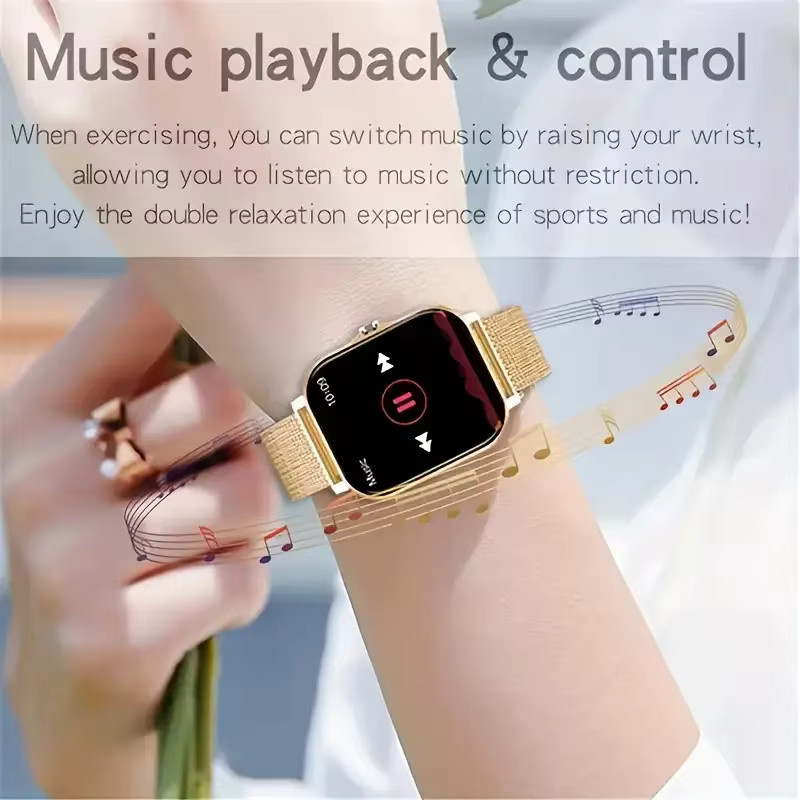 KESHUYOU Smartwatch mit 1,83 Zoll Display für Android und iOS, Schlafüberwachung und Aktivitätsverfolgung, Schwarz/Gold - Bild 5
