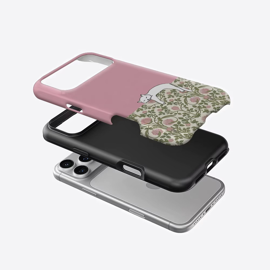 Potdemiel Handyhülle mit rosa schlafender Katze für iPhone 17 16 15 14 13 Pro Max Plus, magnetisches Double-Layer Tough Case - Bild 2