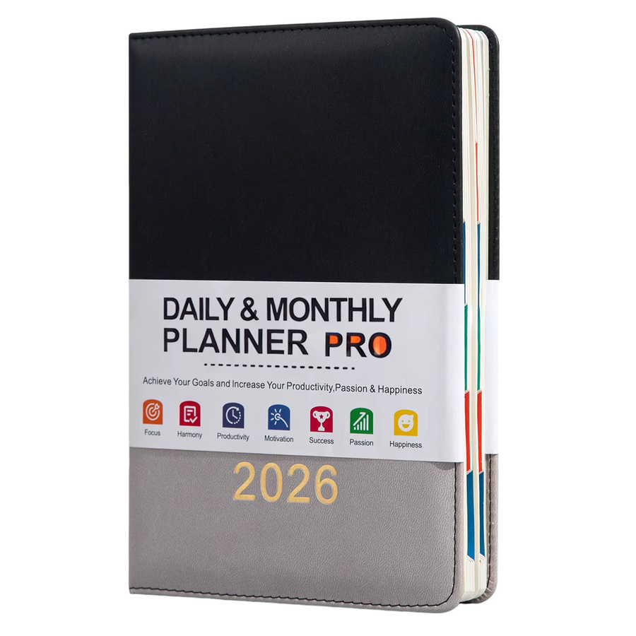 A5 Planer-Notizbuch 2026 mit Hardcover für deine jährliche, monatliche und wöchentliche Planung in Schule und Büro - Bild 4