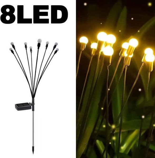 YWZT Decorative Lights Solar Glühwürmchen LED Gartenlampen Wasserdicht Warmweiß für Garten Terrasse und Rasen - Bild 1