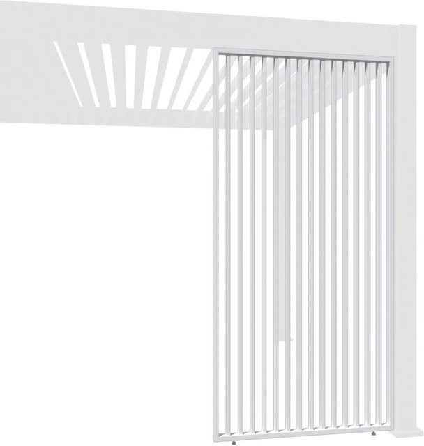 Weide Vertikale Lamellenwand für Weide Pergola aus Aluminium in Weiß, Höhe: 1,23 m - Bild 1