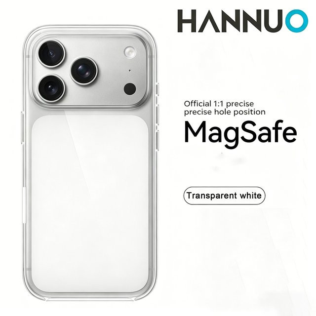 HANNUO Magnetische Schutzhülle für iPhone 17 Pro Max, Transparente Stoßfeste Hülle mit Unterstützung für kabelloses Laden - Bild 1