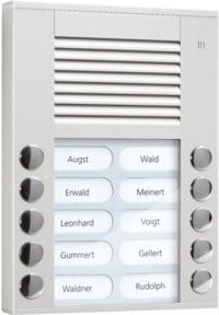 TCS Tür Control Audioaußenstation 2-reihig mit 10 Tasten, Aufputz-Montage, Silber, PES10-EN/04 - Bild 1