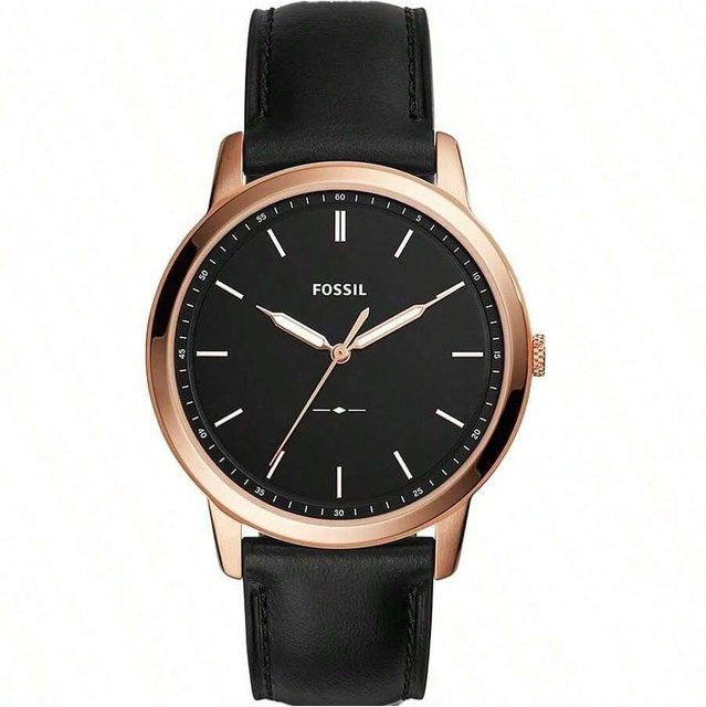 Fossil Armbanduhr, Quarz, Leder, Schwarz, Herren - Bild 1