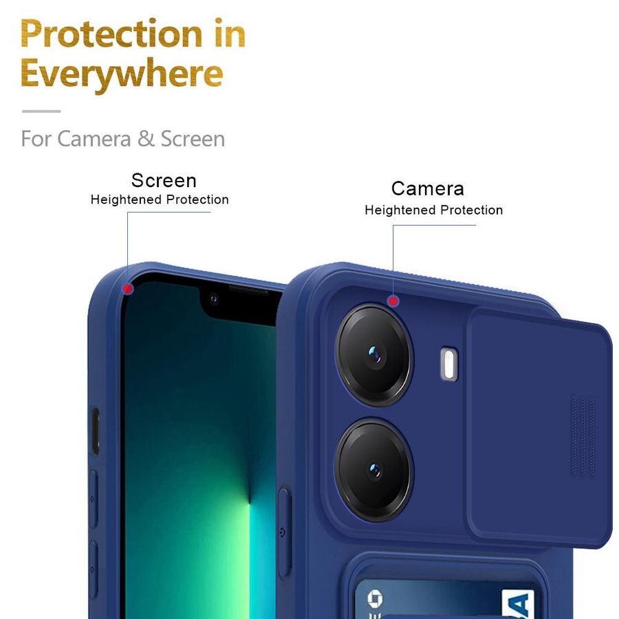 Xiaomi Poco X7 Pro Handyhülle mit Crossbody-Kordel, Lanyard und Ringhalter sowie Kameraobjektivabdeckung in den Farben Lila, Rot und Blau - Bild 2