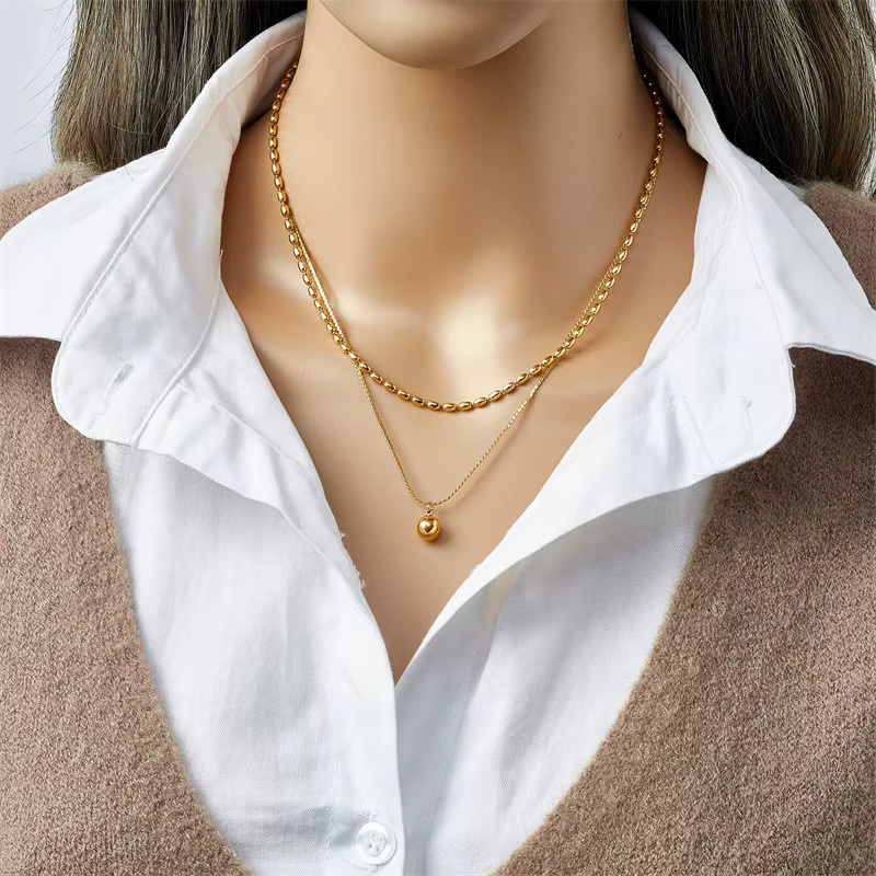 DIEYURO Halskette, Edelstahl, Gold, Perle, Damen, Vintage - Bild 3