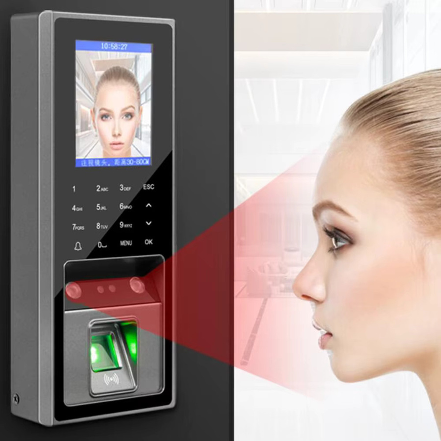 LUCKING DOOR Intelligentes Zugangskontrollsystem mit Gesichtserkennung, Fingerabdruck-Scanner und Passwortfunktion in Schwarz - Bild 3