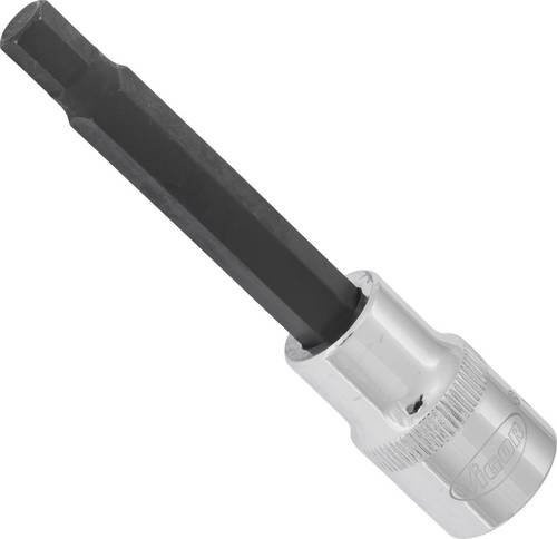 Vigour Steckschlüssel-Bit-Einsatz Innensechskant V2074, Farbe: Silber, Antrieb: 1/2 Zoll (12,5 mm), Sechskant-Größe: 7 mm, Gesamtlänge: 100 mm - Bild 1