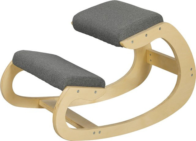 HOMCOM Ergonomischer Kniehocker in Grau als schaukelnder Kniestuhl für dein Homeoffice zur Verbesserung der Körperhaltung - Bild 1