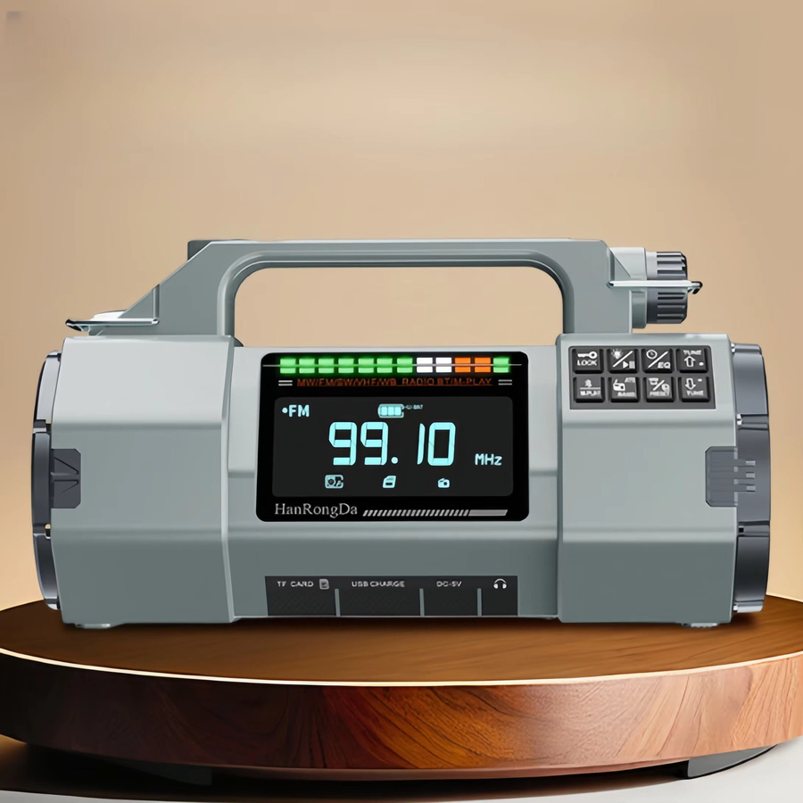 Bytelike Multifunktionsradio Outdoor in Grau mit Solar, Handkurbel, VA-Display, SOS-Alarm und APP-Steuerung (FM/MW/SW/VHF/WB) - Bild 3