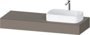 Duravit Konsole Qatego in Grau mit einem Ausschnitt und Becken rechts, B/T/H: 140 x 55 x 17 cm - Bild 1