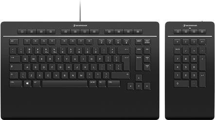 3Dconnexion Pro Tastatur mit Nummernfeld in Schwarz, USB-Anschluss, QWERTZ-Layout (Schweiz) - Bild 1