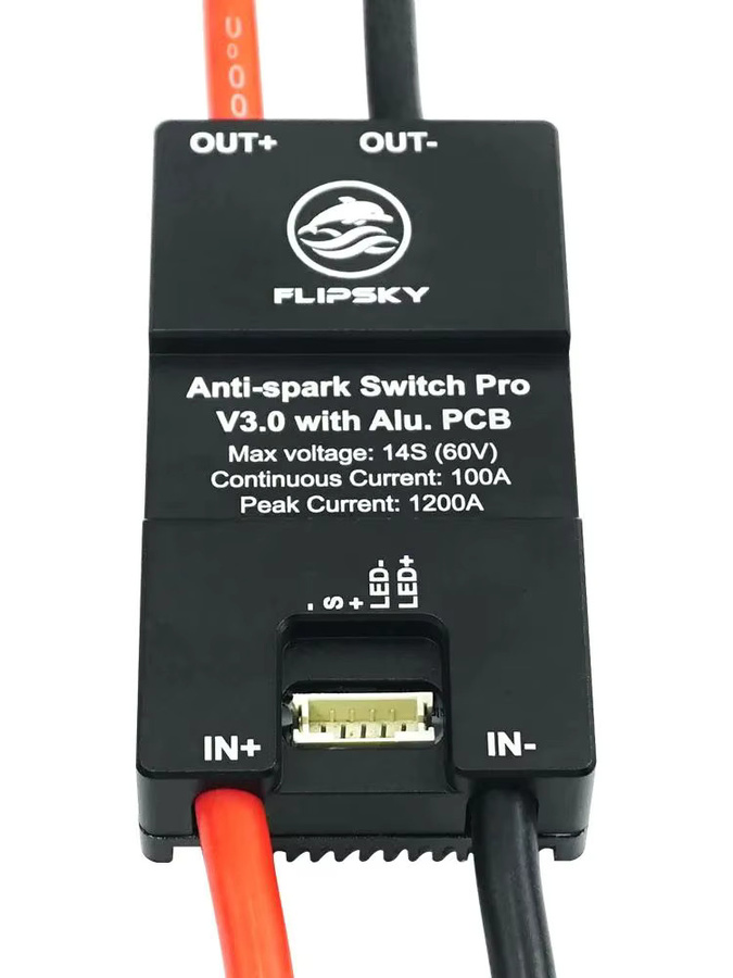 Flipsky 200A AntiSpark Switch Pro V3.0 Anti-Funkenschutzschalter mit Aluminiumgehäuse für E-Bike, Scooter, Roboter und Elektro-Skateboard in Schwarz oder Silber - Bild 4