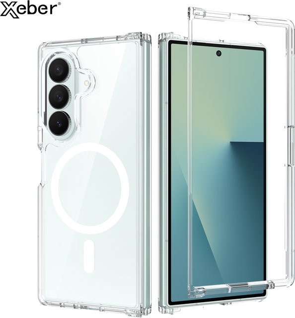 Transparente magnetische Handyhülle für Samsung Galaxy Z Fold 6, 7 und 8 mit MagSafe Unterstützung und stoßfestem Schutz - Bild 1