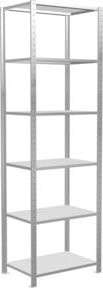 Schulte Grundregal Steckregal MULTIplus150 mit 6 Fachböden und Kreuzstrebe, Farbe: Lichtgrau, H x B x T: 250 x 250 x 50 cm - Bild 1