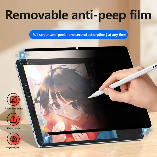 Magnetische Sichtschutzfolie für Apple iPad in Schwarz, kompatibel mit iPad Air 5, iPad Pro 11 und 13 Zoll, iPad Mini 6 sowie iPad Pro M4 Modelle - Bild 1
