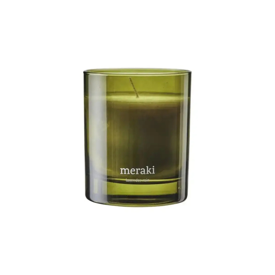 Meraki Duftkerze Lavender Rain medium in Grün aus Glas - Bild 1