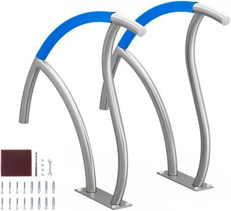 VEVOR Pool-Handlauf Set aus Edelstahl mit Grundplatte und Griffabdeckung für Innen- und Außenpools sowie Spas, 2 Stück, B/T/H: 139,5 x 81,0 x 10,0 cm - Bild 1