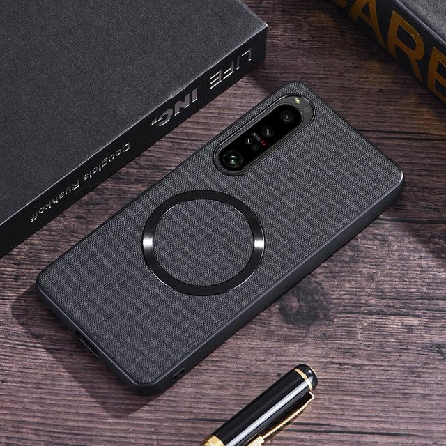 MagSafe Magnetische Lederhülle für Sony Xperia 1 IV, 1 V, 1 VI, 10 V, 10 VI in Schwarz - Bild 1