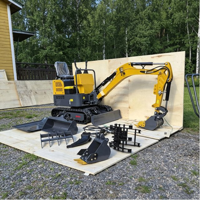 YITUI Minibagger mit verstärkter Schaufel in Gelb für kleine Bauprojekte - Bild 1