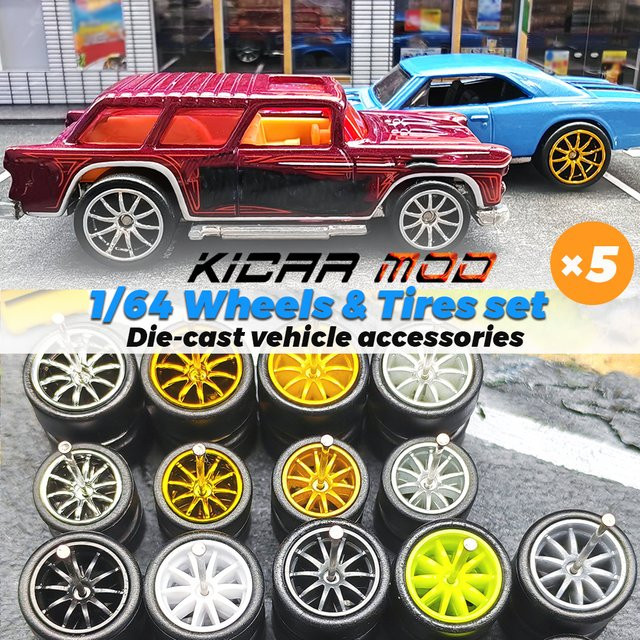 MINIGT Umbauteile für Modellautos, 5 Sets, mit abnehmbaren Gummireifen - Bild 1