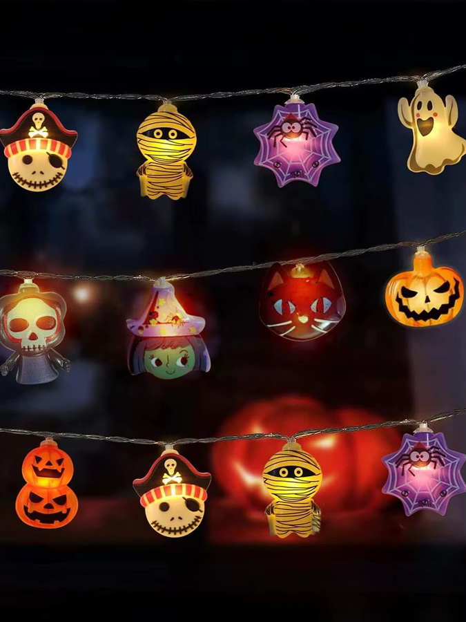 Peach Forest Halloween LED Lichterkette in Mehrfarbig mit verschiedenen Motiven für Haus und Garten - Bild 5