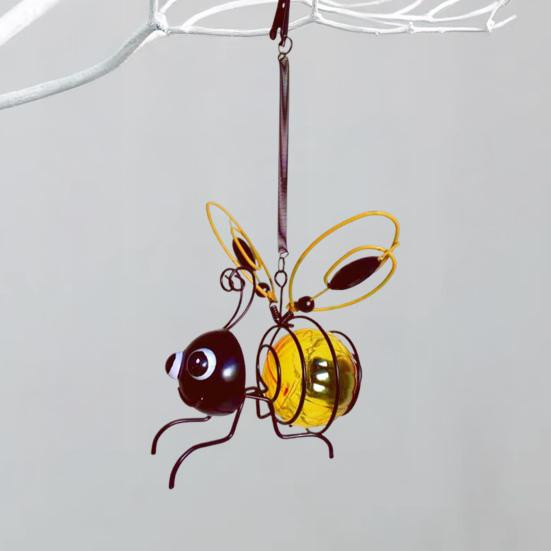 Dekorative Solar-Außenleuchte in Bienenform aus Eisen als Kunst-Insekten-Statue - Bild 2