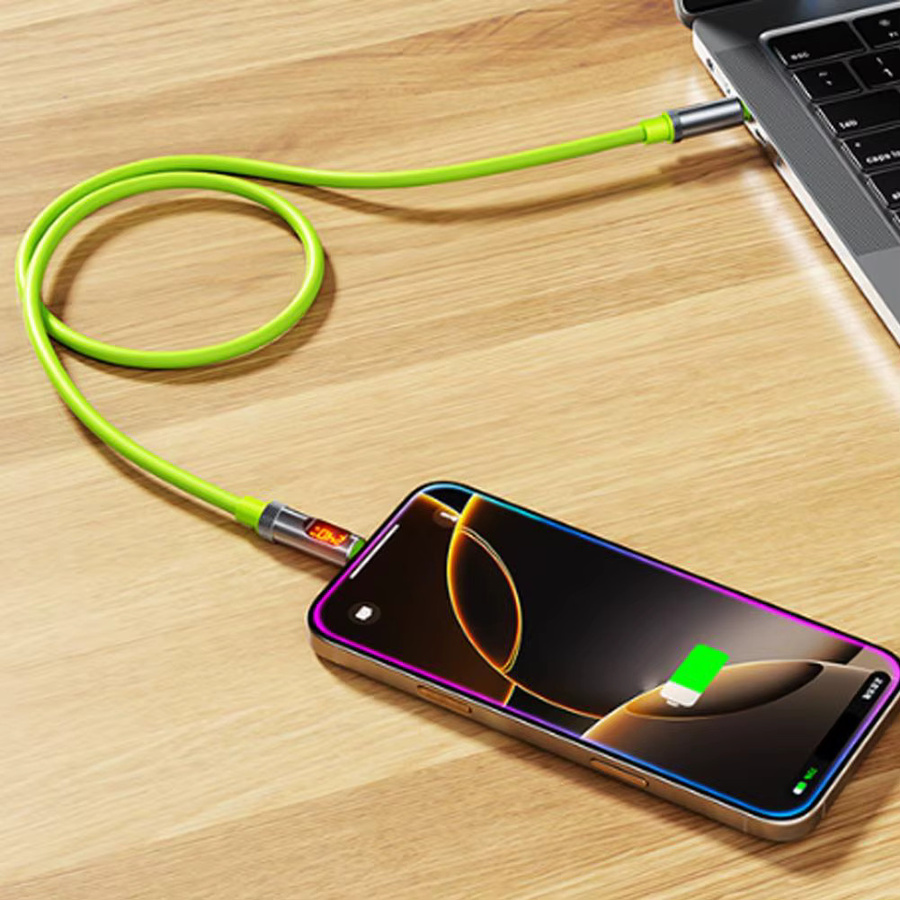 240 W Schnellladegerät mit Digitalanzeige und Dual-Typ-C Anschluss in Grün für Apple 16-Ladekabel, 6 A - Bild 5