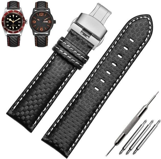 Fashion GZ Uhrenarmband Leder, Schwarz, Herren - Bild 1