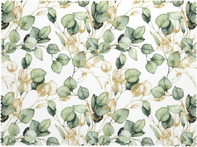 JMG Household Supplies Tischdecke mit goldenem Eukalyptusblatt-Design in Salbeigrün und Aquarell-Optik, B: 90 cm, T: 140 cm - Bild 1