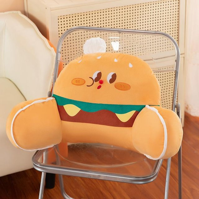Yiran Health & Beauty Pommes und Hamburger Plüschkissen für Kinder, rechteckiges Dekokissen in Orange, B/H: 40 x 60 cm - Bild 1