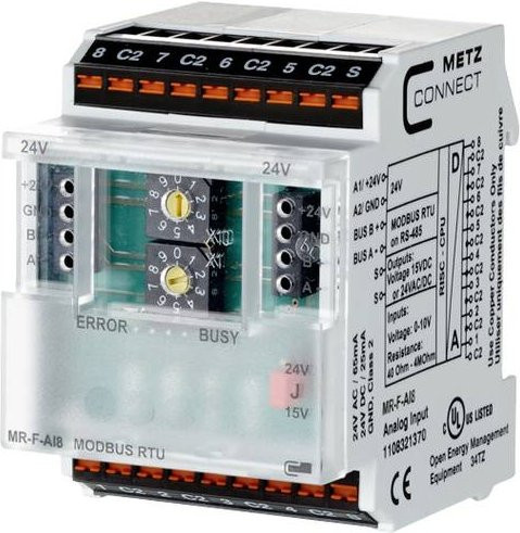 Metz Connect MR-F-AI8 Modbus RTU Modbus-Modul in Weiß, 24 V/AC oder 24 V/DC, 65mA - Bild 1
